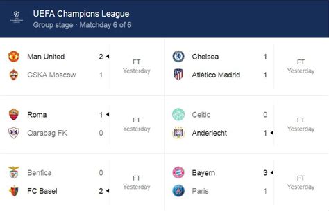champions league matches yesterday|Champions League .